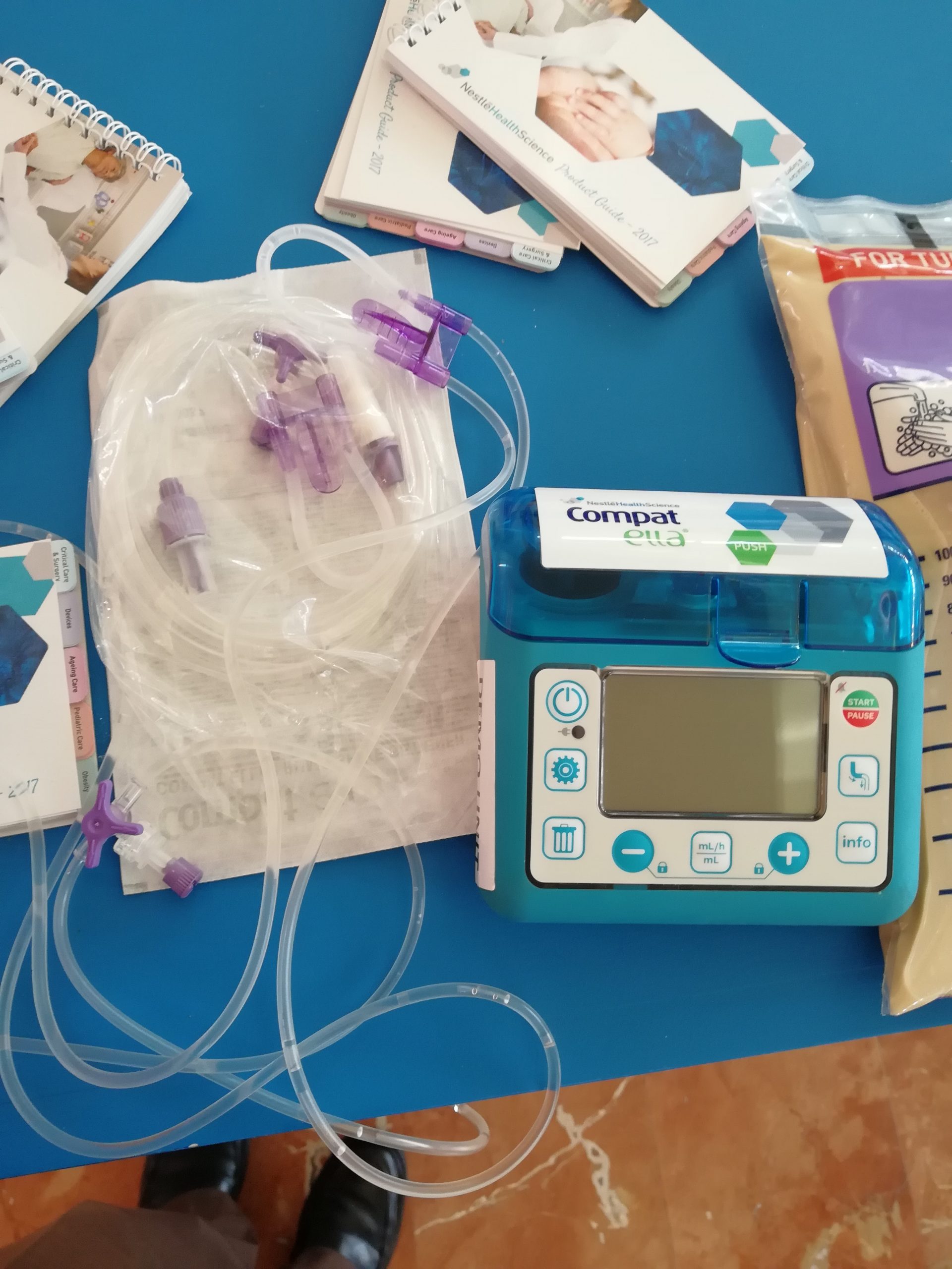 Photo showing Enteral Feeding Pump and Tubing