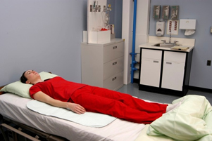 “supine.jpg” by unknown author is licensed under CC BY 4.0. Access for free at https://opentextbc.ca/clinicalskills/chapter/3-4-positioning-a-patient-in-bed/ Image of simulated patient in supine position